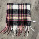 BP  Blanket Scarf Wrap Fringe Cozy Cottagecore Plaid Black Pink Boho Casual NWT Photo 1