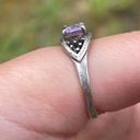 925 silver vintage ring with purple stone marcasite size 8 Photo 3