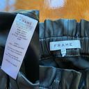 Frame Gathered Paperbag High Rise Lamb Leather Shorts Photo 6