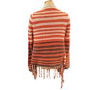 BCBG Maxazria SZ S Wool Blend Stripe Open Fringe Cardigan Boho Western Colorful Photo 1