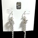 Charter Club NEW  Dangle Drop EARRINGS SilverTone Knotted Serpentine Chain 2” Photo 6