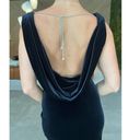 Niteline Vintage 80s 90s Backless Rhinestone Drop Cowl Back Long Gown Size Small Photo 2