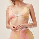 For Love & Lemons Sorbet Triangle Lace Bra Top Yellow Pink Strappy Small Photo 7