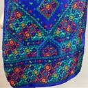 Vintage Blue  Scarf Floral Geometric Pattern Long Rectangular Unique Retro Fun‎ Photo 0