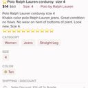 Polo  Ralph Lauren tan jeans corduroy straight size 4 Photo 6