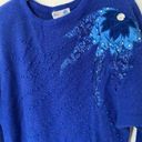 Vintage Blue D.G. NWT  lambswool angora sweater pullover beaded shoulder pads Photo 2