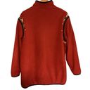 Bob Mackie  QVC WEARABLE ART Red Full Zip Fleece Jacket Vibrant Embroidery size L Photo 3