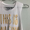 Chin Up Apparel White/Gold “This Is My Gym Shirt” Sleeveless Top Photo 1