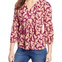 Caslon Marinda Split Neck Floral Blouse Photo 0