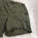 Aerie  Linen Lyocell Fringe Hem Utility Workwear Shorts Army Green XS Photo 2