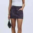 Madewell  x MN Dye Studio Denim Patch-Pocket Micro Mini Skirt Chalked Fig Size 25 Photo 0