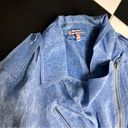 Juicy Couture Y2K  Trench Coat Baby Blue Sky Blue Long Zip Up Denim-ish Pattern L Photo 8