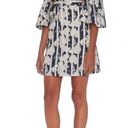 Alexis  Blue & White Floral Stripe Cut Out Dress XS Photo 0