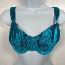 Second Skin Vintage Adonna 34D Bra  Satin Blue Adjustable Wide Straps Nylon Blend Photo 0