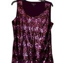 Coldwater Creek  Womens Sequin Tank Top Plus Size Large 14 Purple Lined Photo 0