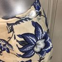 Coldwater Creek Vintage  Cream Blue Rayon Maxi Skirt Women's Size Petite Small Photo 4