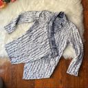 cupio  Open Jacket Sweater Blue & White Size Small Photo 0