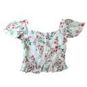 Majorelle REVOLVE  Women’s Woodbury Floral Flutter Sleeve Floral Top Pink Medium Photo 3