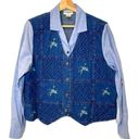 Vintage Blue Alfred Dunner  Denim Shirt Vest Combo Petite Size Large Photo 0