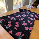 Draper James  Black Velvet Floral Dress Red Poinsettia, Size M Photo 4