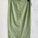 LIONESS  Fazio Side Cutout Mid Rise Straight Fit Midi Skirt Khaki Green Womens XS Photo 4