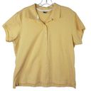 L.L.Bean  Polo Shirt Womens Size XL Yellow Short Sleeve Collared Classic Casual Photo 0