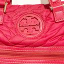 Tory Burch  Red Quilted Nylon Slouchy Satchel Shoulder Handbag Purse Photo 1