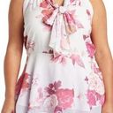 City Chic  Tsubaki Halter Top White Pink Floral Print Plus Size 18 Photo 0