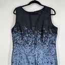 Mario Serrani  Womens Sleeveless shimmer Pleated Midi Dress Blue Size 14 Party Photo 3