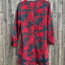 Boutique Uguest Floral Long Sleeve V-neck Ruffle Dress in Red/Black - Size Small Photo 1