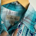 Cedar Rose Womens Pearl Snap Western Top Button Down Sz Medium Turquoise Blue Photo 6