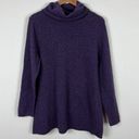 J.Jill  Sweater Womens XL Purple Turtleneck Wool Cashmere Tunic Italian Yarn Knit Photo 10