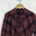 ALLSAINTS  Tala Red Check Plaid Asymmetric Hem Button Shirt Dress XS Photo 3