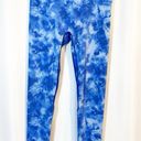 Luna K-DEER  Tie Dye Print High Waisted High Rise Sneaker Length Leggings Blue Photo 0