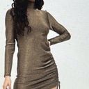 n:philanthropy  Demetra Mini Dress Metallic Gold Black Sparkle Size Large Ladies Photo 2