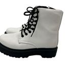 Qupid White Black Combat Boots Size 39 US size 8 Photo 0