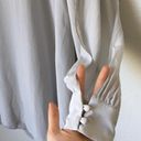 Keepsake Silver Grey Silk Shift Dress Photo 4