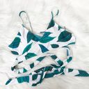 Palm Leaf Print Wrap Around Tie Bikini Top Photo 0