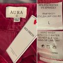 Aura  Still Bejeweled Hot Pink Velvet Wide Leg Pants Pleated L Photo 7