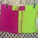 Love Shack Fancy NWT  X Hurley Solid Blocked Boardie Skirt neon pink green swimsuit Photo 4