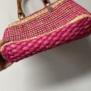 The Sak  Original Pink & Beige Straw Handbag Tote Purse Pink Lining Summer Photo 4