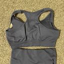 Seamless two pieces gym set crop top slim fit tee high waist leggings high rise Gray Photo 7