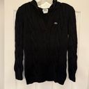 Lacoste  Black Cable Knit Sweater with Hood Photo 1