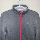 Spyder  core sweater heathered grey and neon pink full zip soft shell jacket sz L Photo 49