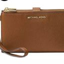 Michael Kors Adele Double-Zip Pebble Leather Phone Wristlet Photo 0