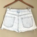 Amuse Society Acid Wash Shorts White Blue Size 28 High Rise Button Fly Distressed Photo 4