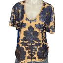 Tracy Reese  Sequin Top SIZE MEDIUM Blue Nude Target Colab Glam Maximalist NEW Photo 0