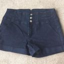 Bebe high waisted denim shorts dark blue Photo 0