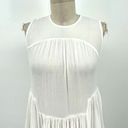 Vince  Shirred Sleeveless Tiered Midi Long Dress in Off White Size XS Photo 2