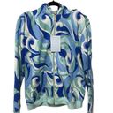 Hill House  Allie Zip-Up Hooded Fleece Jacket in Ocean Kaleidoscope Size Small Photo 4